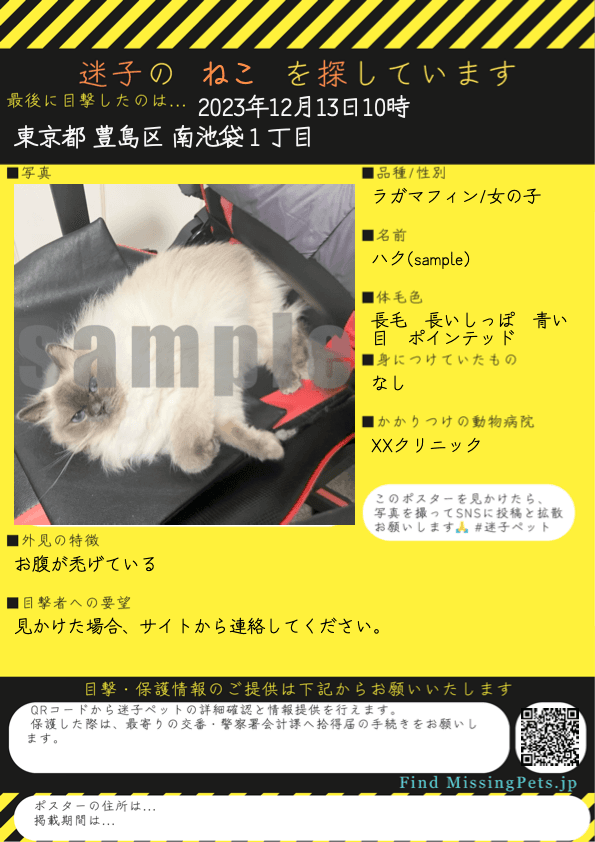 捜索/保護用ポスター