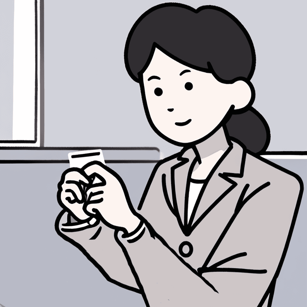 スマートフォンを操作する女性