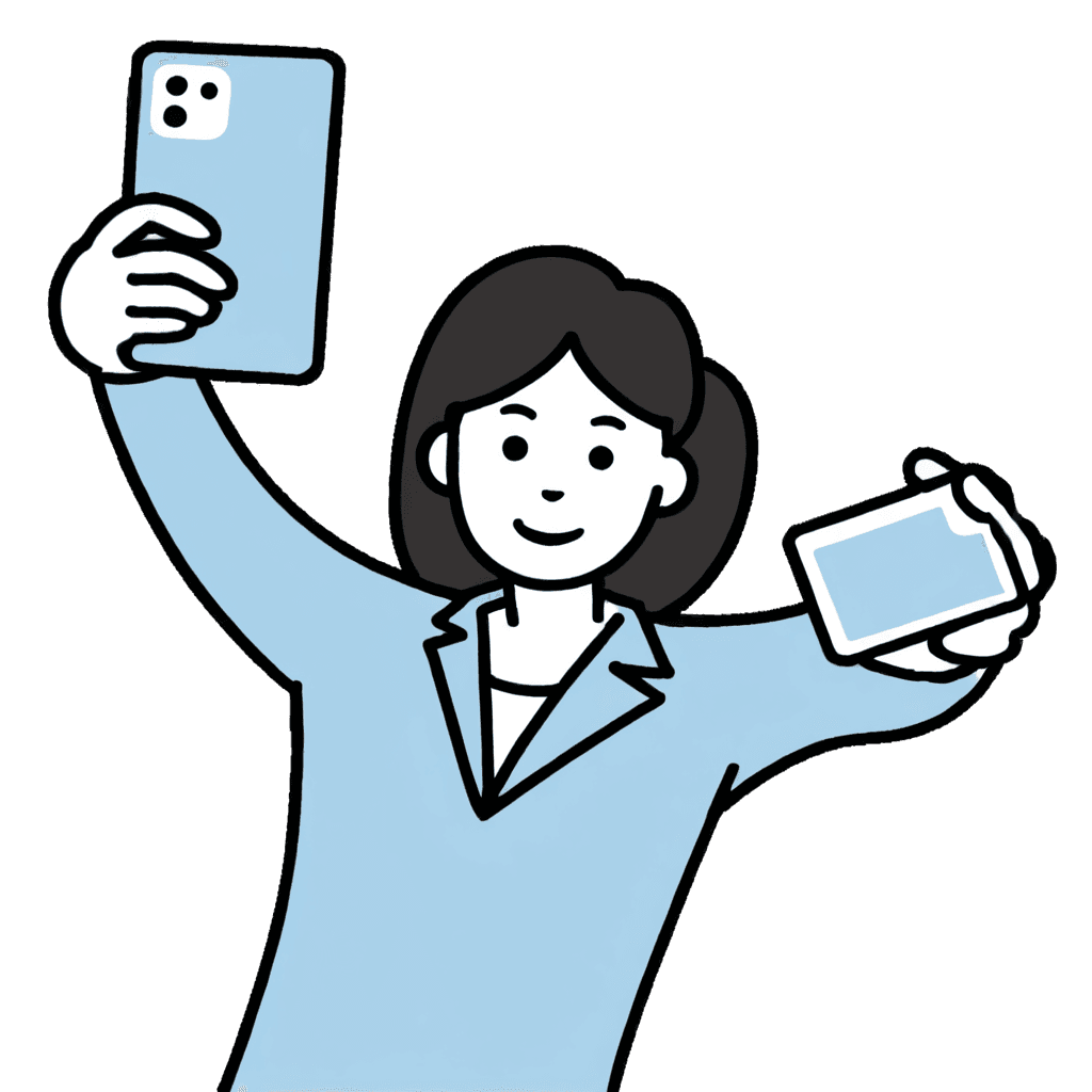 スマートフォンを持つ女性