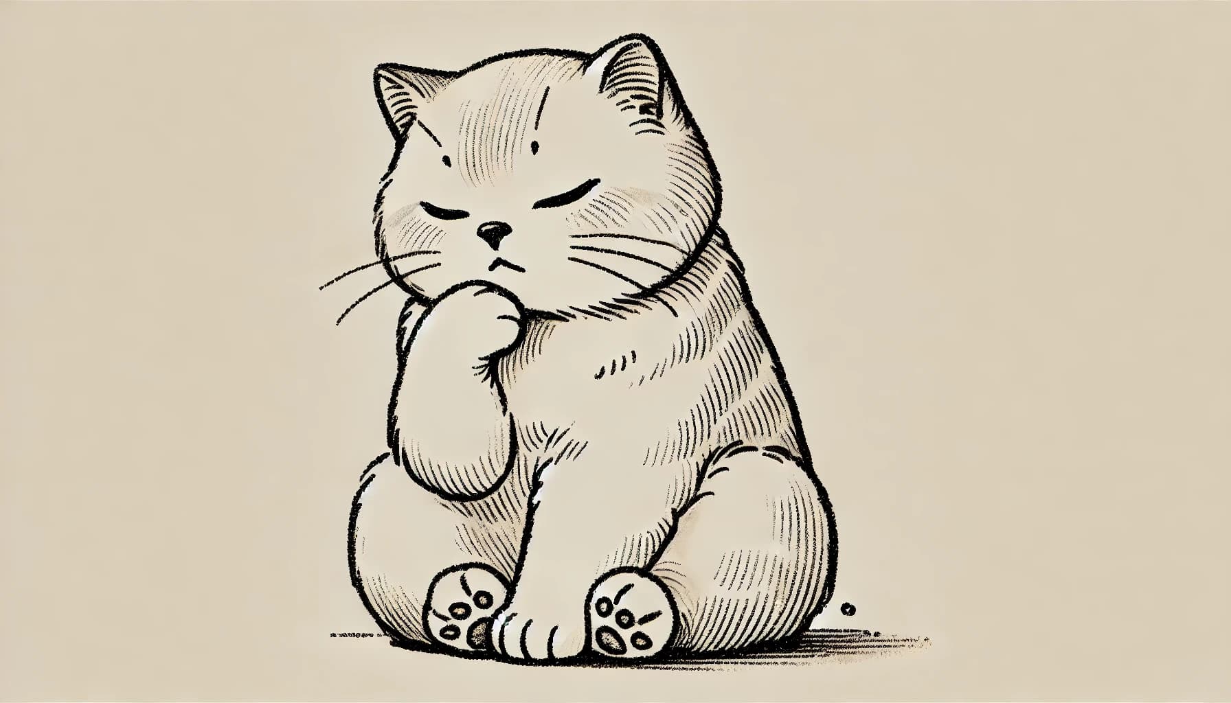 考えるねこ